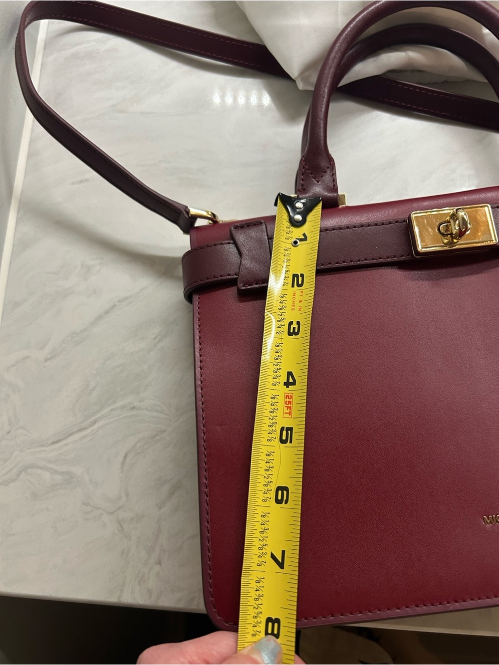 Michael Kors Burgundy Satchel with Red Card Wallet - Picture 9 of 16